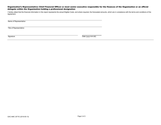 Form B (GAC-AMC2571) Contribution Agreement Periodic Financial Report - Canada (English/French), Page 2