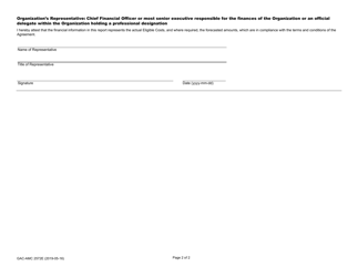 Form C (GAC-AMC2572) &quot;Contribution Agreement Final Financial Report&quot; - Canada (English/French), Page 2