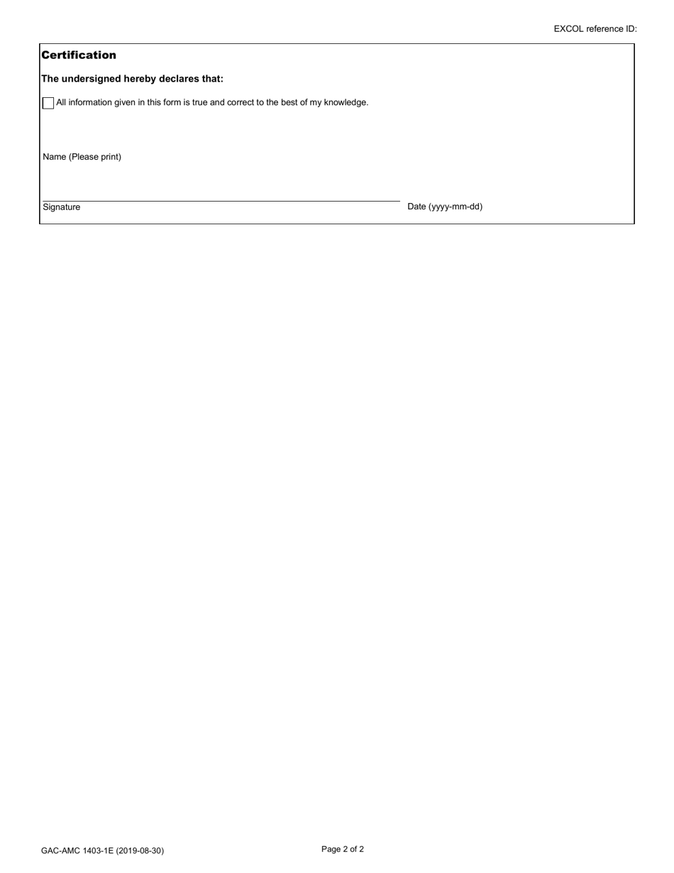 Form Gac Amc1403 1 Fill Out Sign Online And Download Fillable Pdf Canada Englishfrench 9216