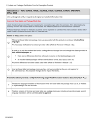 Labels and Packages Certification Form for Prescription Products - Canada, Page 2