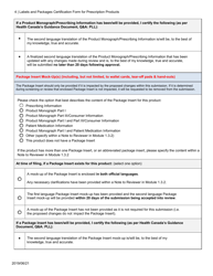 Labels and Packages Certification Form for Prescription Products - Canada, Page 4