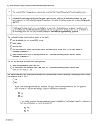 Labels and Packages Certification Form for Prescription Products - Canada, Page 5