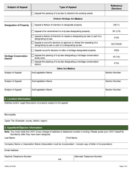 Form A1 (004-3049) Appellant Form - Ontario, Canada, Page 5