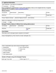 Form 2234E Disaster Recovery Assistance for Ontarians: Application Form for Homeowners and Tenants - Ontario, Canada, Page 3