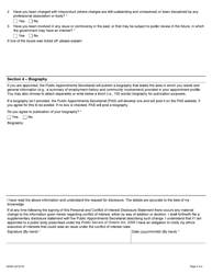 Form 046-0002 Personal Disclosure and Conflict of Interest Form for Public Appointment Candidates - Ontario, Canada, Page 4