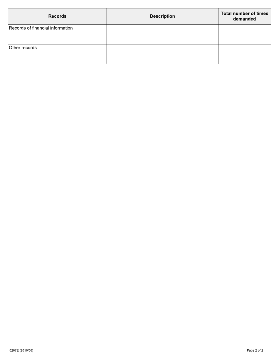 Form 7 (0267E) Annual Report Template - Ontario, Canada, Page 2