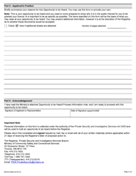 Form 008-06-009AE Agency - Request for an Opportunity to Be Heard Form - Ontario, Canada, Page 2