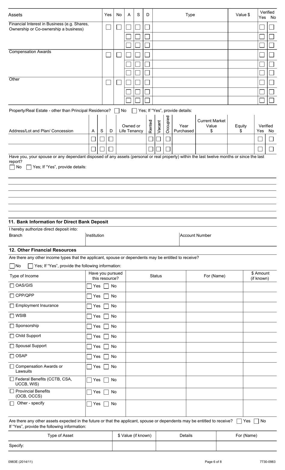 Form 0983E - Fill Out, Sign Online and Download Fillable PDF, Ontario ...