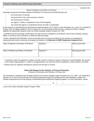 Form 2882E Application for Employment Supports - Ontario, Canada, Page 4