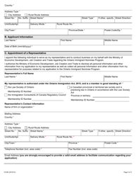 Form 0153E Appointing or Cancelling a Representative - Ontario, Canada, Page 2