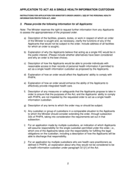 Instructions for Application to Act as a Single Health Information Custodian - Canada, Page 2