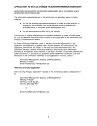 Instructions for Application to Act as a Single Health Information Custodian - Canada, Page 3