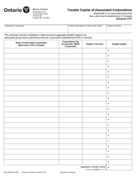 Form 1539 Schedule CT21 &quot;Taxable Capital of Associated Corporations&quot; - Ontario, Canada
