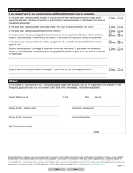 Form YG5134 Insurance Adjuster Licence Renewal Application - Yukon, Canada, Page 4