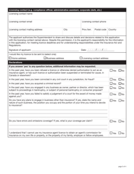 Form YG5130 Insurance Agent Licence Renewal Application - Yukon, Canada, Page 3