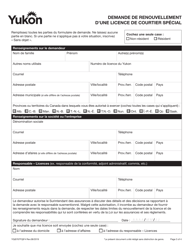 Forme YG6767 Demande De Renouvellement D&#039;une Licence De Courtier Special - Yukon, Canada (French), Page 3