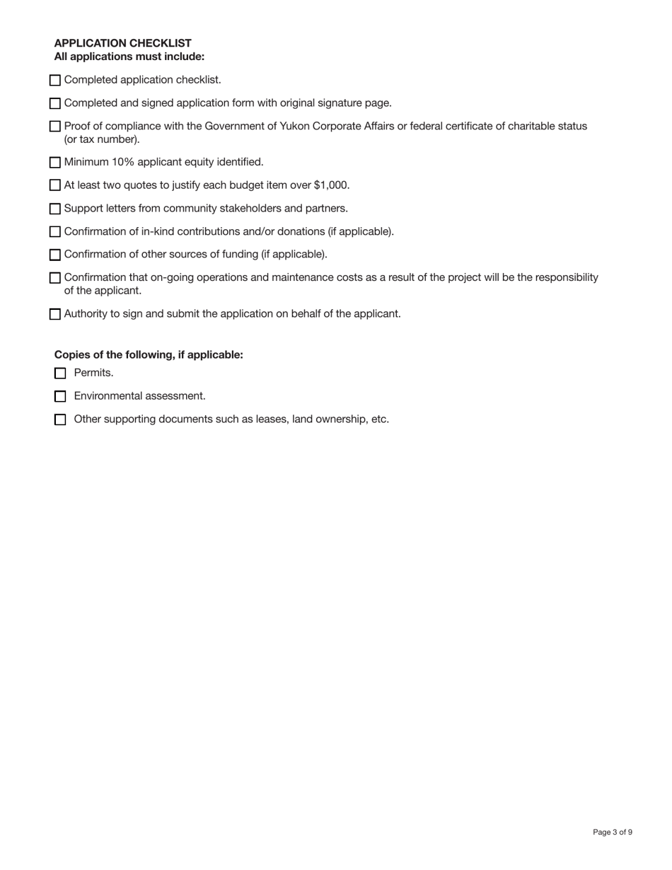Form YG4665 Community Development Fund Application - Yukon, Canada, Page 3