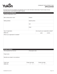 Form YG4665 Community Development Fund Application - Yukon, Canada, Page 4