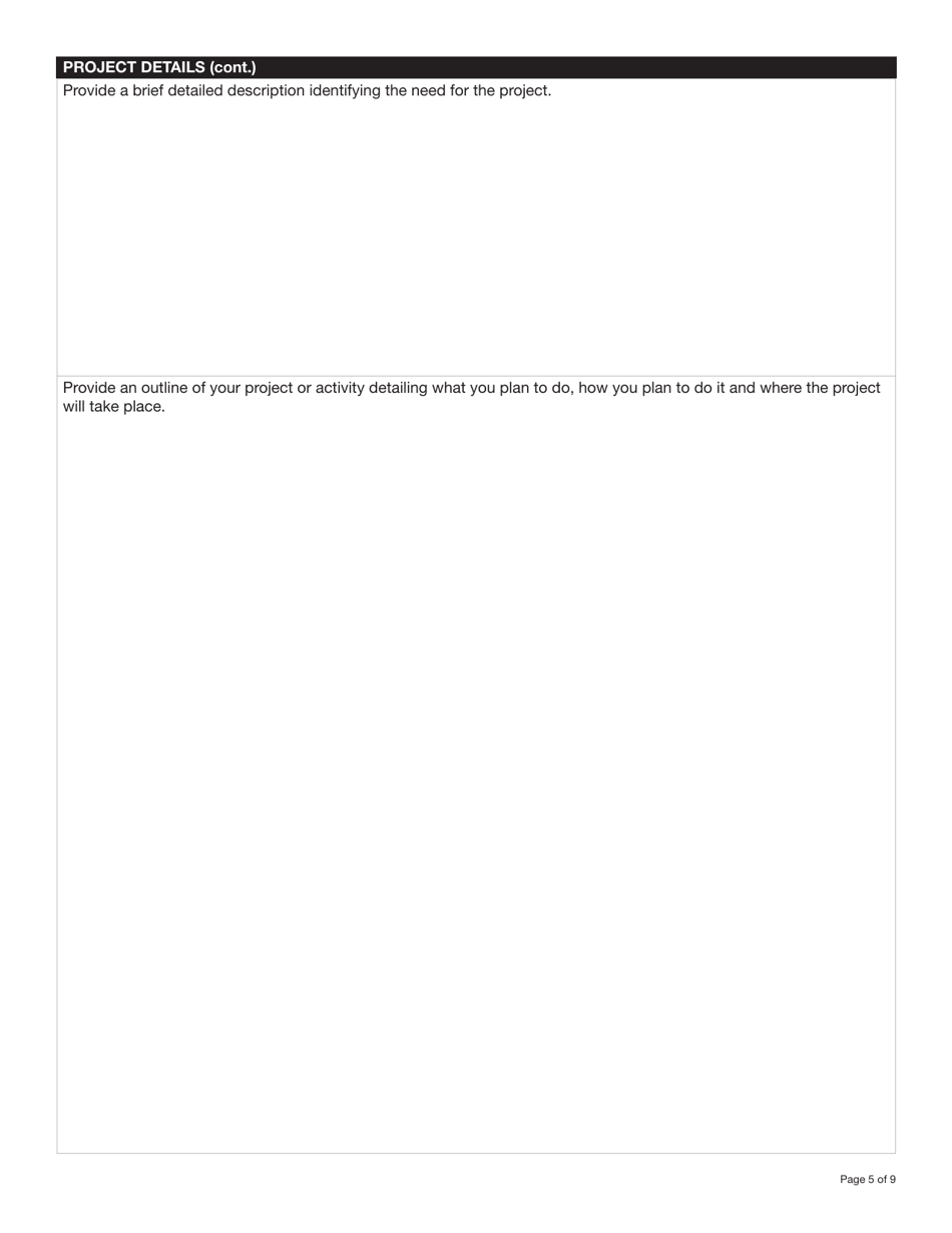 Form YG4665 Community Development Fund Application - Yukon, Canada, Page 5