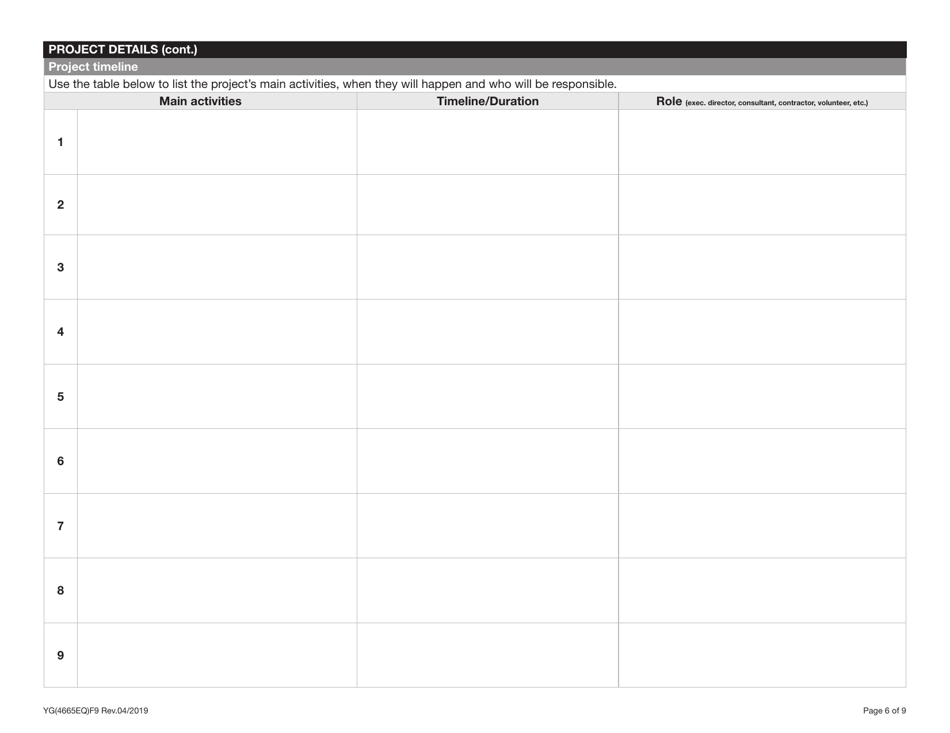 Form YG4665 Community Development Fund Application - Yukon, Canada, Page 6