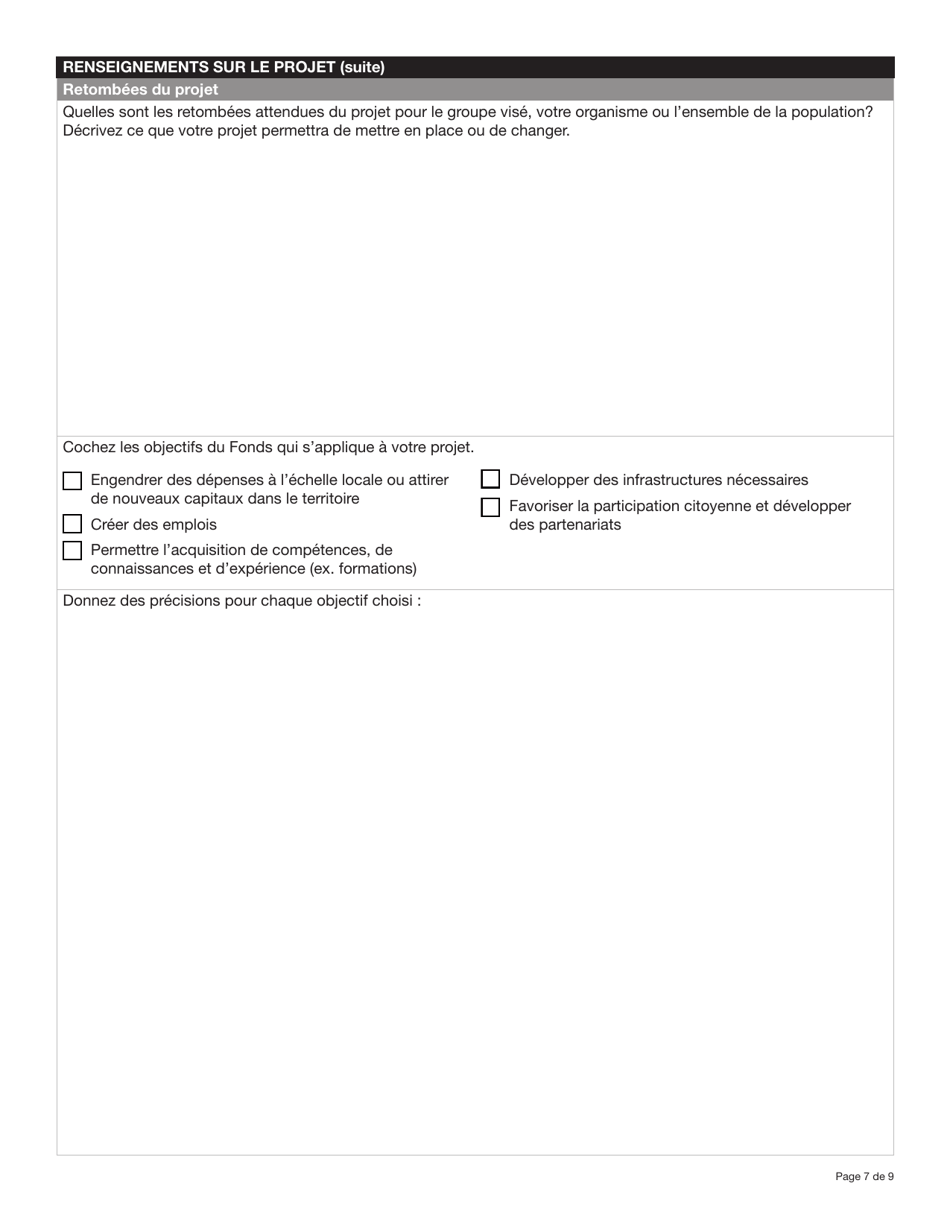 Forme YG4665 Fonds De Developpement Communautaire Demande - Yukon, Canada (French), Page 7