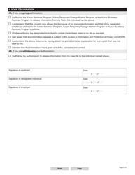 Form YG6665 Authority to Release Personal Information to a Designated Individual - Yukon, Canada, Page 2