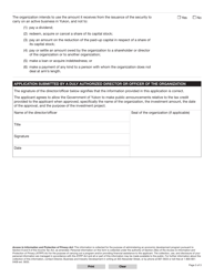 Form YG6672 Yukon Small Business Investment Tax Credit Application - Yukon, Canada, Page 3
