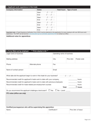 Form YG5822 Apprenticeship Application/Agreement - Yukon, Canada, Page 3