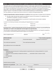 Form YG5822 Apprenticeship Application/Agreement - Yukon, Canada, Page 5
