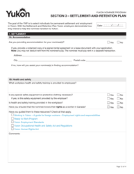 Form YG6019 Yukon Nominee Program (Ynp) Application Form - Yukon, Canada, Page 12