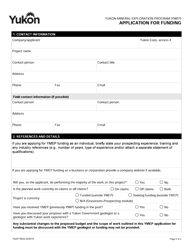 Form YG6715 Yukon Mineral Exploration Program (Ymep) Application for Funding - Yukon, Canada, Page 2