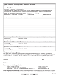 Form YG6757 Notice of Change in Operations - Yukon, Canada, Page 2