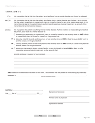 Form 4 (YG3986) Recommendation for Involuntary Psychiatric Assessment (Physician) - Yukon, Canada, Page 3