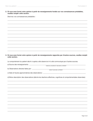 Forme 5 (YG3987) Recommandation D&#039;evaluation Psychiatrique Non Volontaire (Personnel Infirmier) - Yukon, Canada (French), Page 2