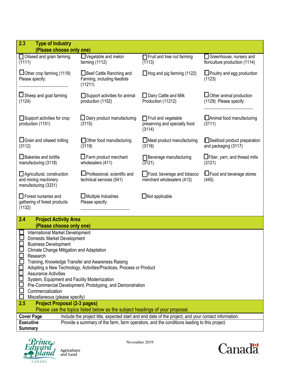 Parennial Crop Development Program Application Form - Prince Edward Island, Canada, Page 3