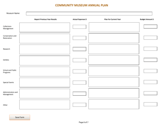 Community Museum Grants: Application Form - Manitoba, Canada, Page 6