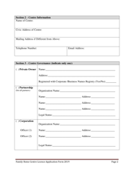 Early Learning and Child Care Family Home Centre Licence Application Form - Prince Edward Island, Canada, Page 2