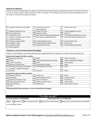 Pei Student Well-Being Team Referral Form - Colonel Gray - Prince Edward Island, Canada, Page 2