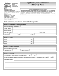 Document preview: Form 11PT15-30655 Application for Grant-In-lieu of Property Taxes - Prince Edward Island, Canada