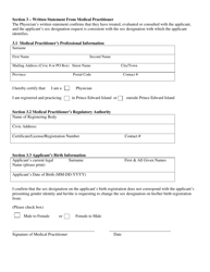 Change of Sex Designation Minor Application Form - Prince Edward Island, Canada, Page 4