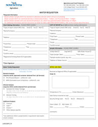 Form LSAD100F2.24 Water Requisition - Nova Scotia, Canada