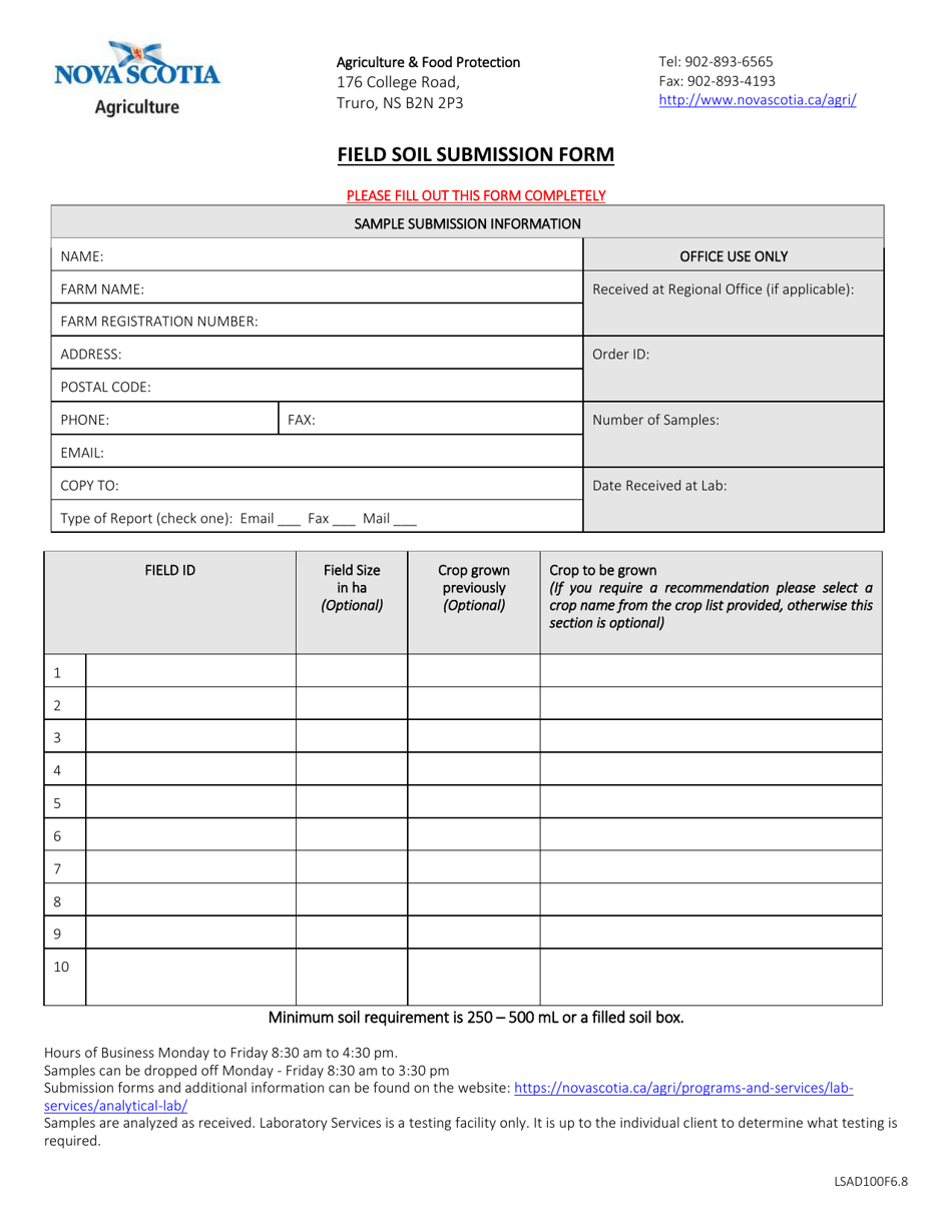 Form LSAD100F6.8 - Fill Out, Sign Online and Download Printable PDF ...