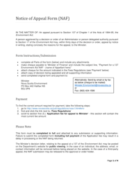 Document preview: Notice of Appeal Form - Nova Scotia, Canada