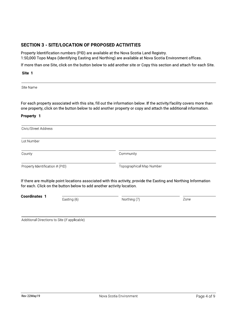 Application for Approval - Dangerous Goods / Waste Dangerous Goods / Salvage Facility - Nova Scotia, Canada, Page 4