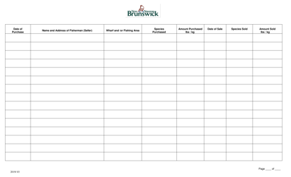 Form D Fish Buying Licensee Report - New Brunswick, Canada, Page 2