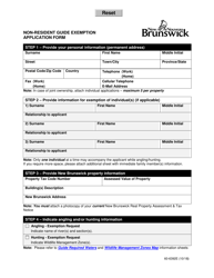 Document preview: Form 60-6392E Non-resident Guide Exemption Application Form - New Brunswick, Canada