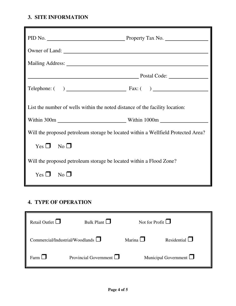 Schedule A Part I - Site Approval - New Brunswick, Canada, Page 4