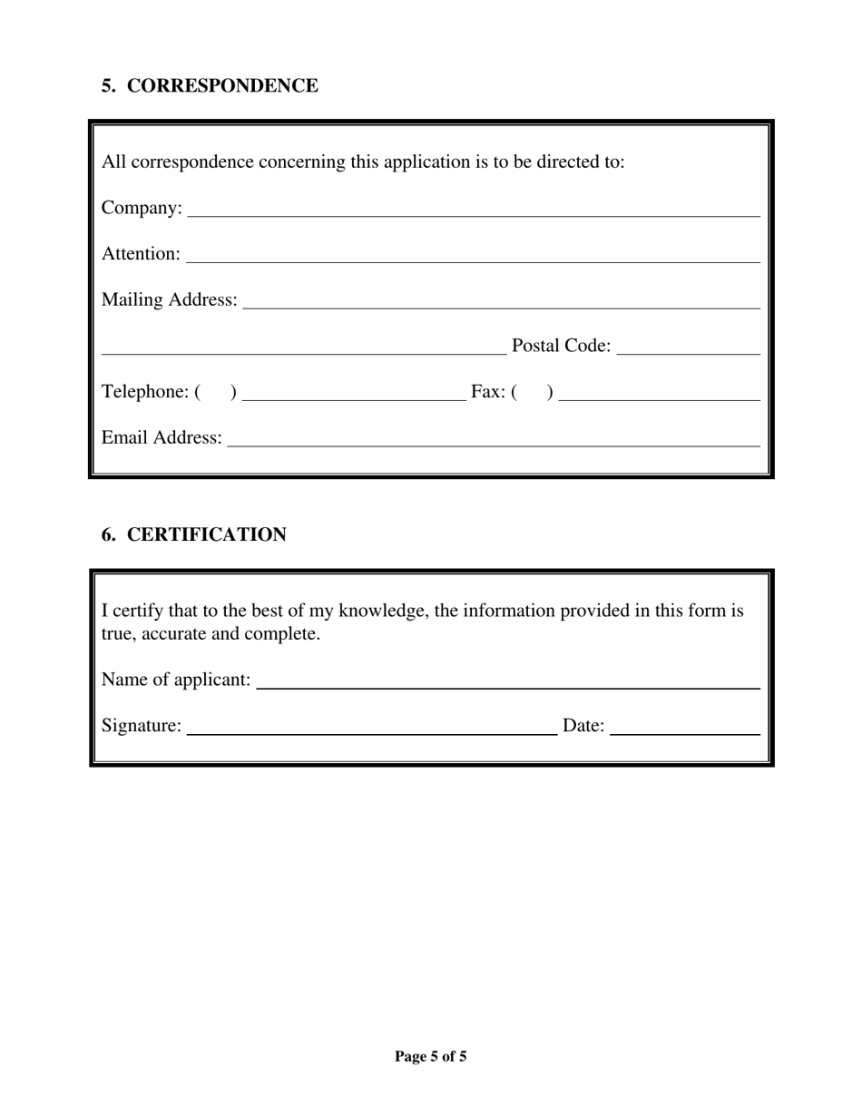 Schedule A Part I - Site Approval - New Brunswick, Canada, Page 5