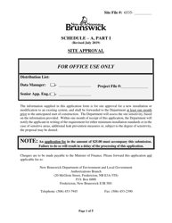 Document preview: Schedule A Part I - Site Approval - New Brunswick, Canada