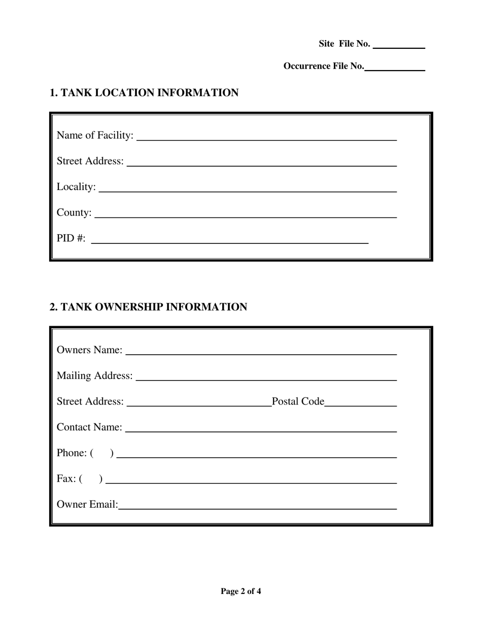 Schedule D Tank Removal Notice Form - New Brunswick, Canada, Page 2